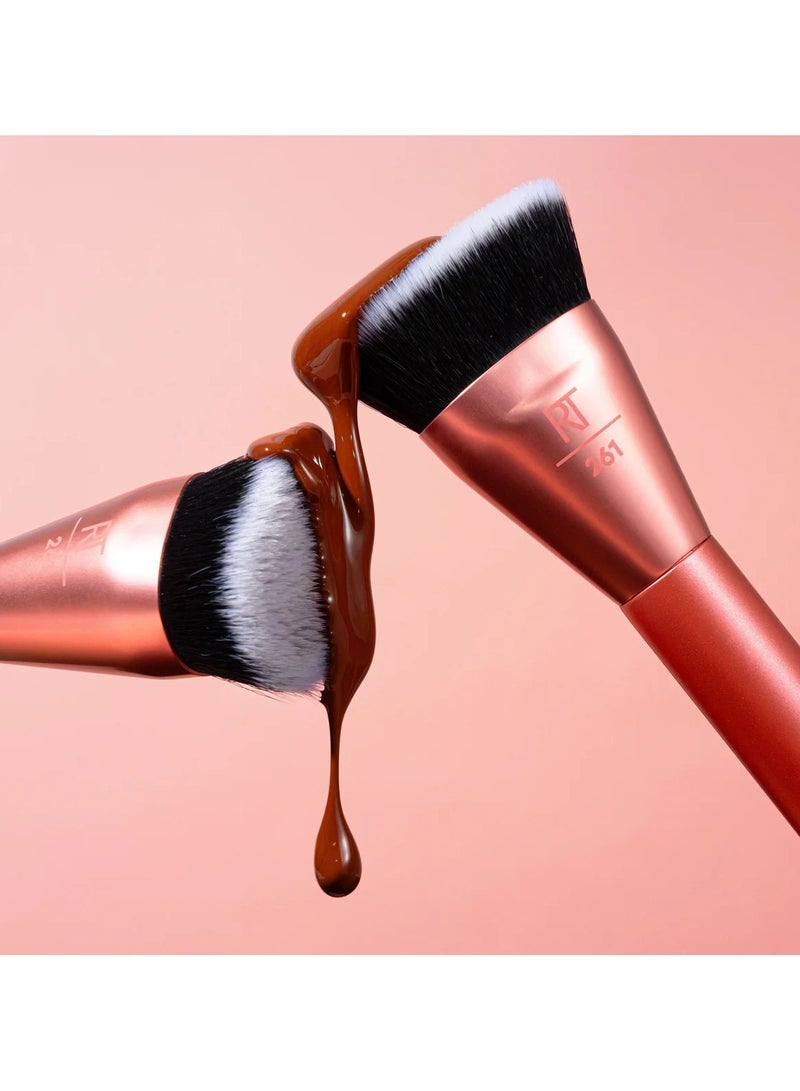 REAL TECHNIQUES - Snatch + Sculpt Contour Makeup Brush Pink - Image 1