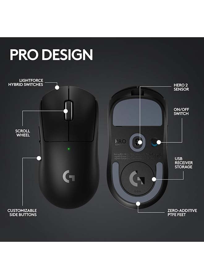 Logitech - G Pro X Superlight 2 Lightspeed Gaming Mouse - Black - 2.4Ghz - Image 1