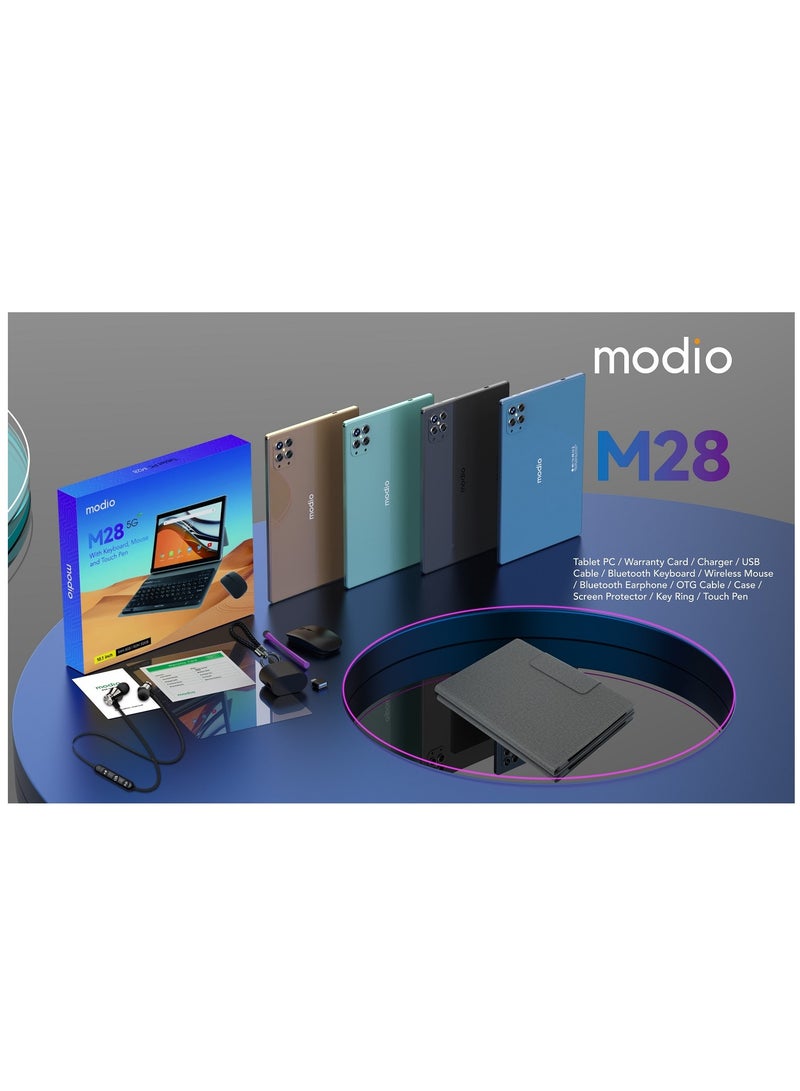 modio M28 Smart Android Kids Tablet 10.1-Inch Dual SIM Gold 12GB RAM 512GB 5G - International Version With Zoom & Tik Tok Supported And Bluetooth Keyboard - Image 4