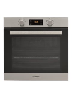 Ariston Built In 60cm Electric Oven, Electronic Controls With 7 Segment Display, Functions Includes Baking Grilling Broiling Defrosting & Toasting, Turbo Grill, Integrated Cleaning System FA3540HIXA Grey 