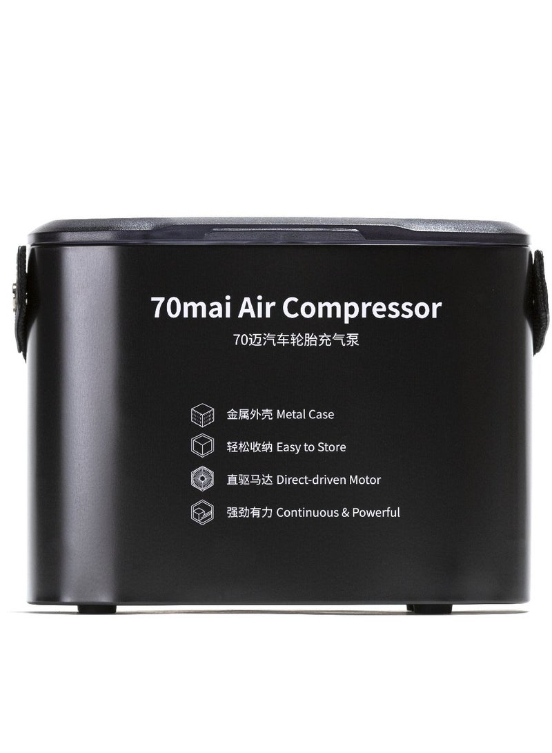 70 ماي ضاغط هواء لتضخيم الإطارات TP01 - ثقيل الوزن وسريع جداً في تضخيم الإطارات، يأتي في صندوق معدني مع ملحقات متعددة - أسود - Image 3
