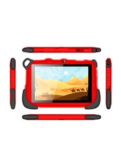 C idea 7-Inch Smart Tablet for Kids Wi-Fi Bluetooth GPS Android 12 Edge Proof Children Education Tab with Built-in Foldable Stand Dual Camera Game Tab Red  - Image 2