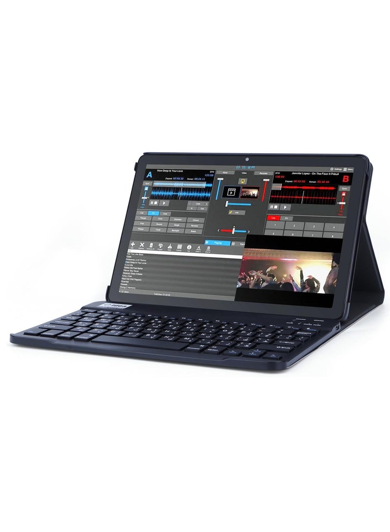 C idea - 10.1-inch Android 13.0 Smart Tablet PC with Wireless Bluetooth Mouse and Keyboard 800x1280 IPS Display 5G 8GB 512GB Dual SIM WiFi GPS Bluetooth Kids Tab Black - Image 1