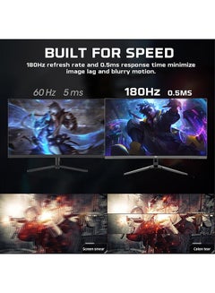 TWISTED MINDS TM27FHD180VA Eclipse Series Gaming Monitor Curved 27 Inch 1920x1080p FHD VA Panel 165/180hz Refresh Rate HDMI 2.1 0.5 Response Time HDR with Built in Speakers Black  - Image 5