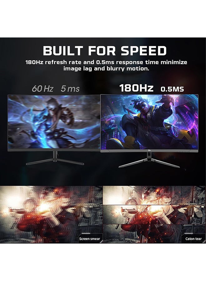 TWISTED MINDS - TM27FHD180VA Eclipse Series Gaming Monitor Curved 27 Inch 1920x1080p FHD VA Panel 165/180hz Refresh Rate HDMI 2.1 0.5 Response Time HDR with Built in Speakers Black - Image 1