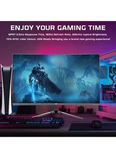 TWISTED MINDS TM27FHD180VA Eclipse Series Gaming Monitor Curved 27 Inch 1920x1080p FHD VA Panel 165/180hz Refresh Rate HDMI 2.1 0.5 Response Time HDR with Built in Speakers Black  - Image 4