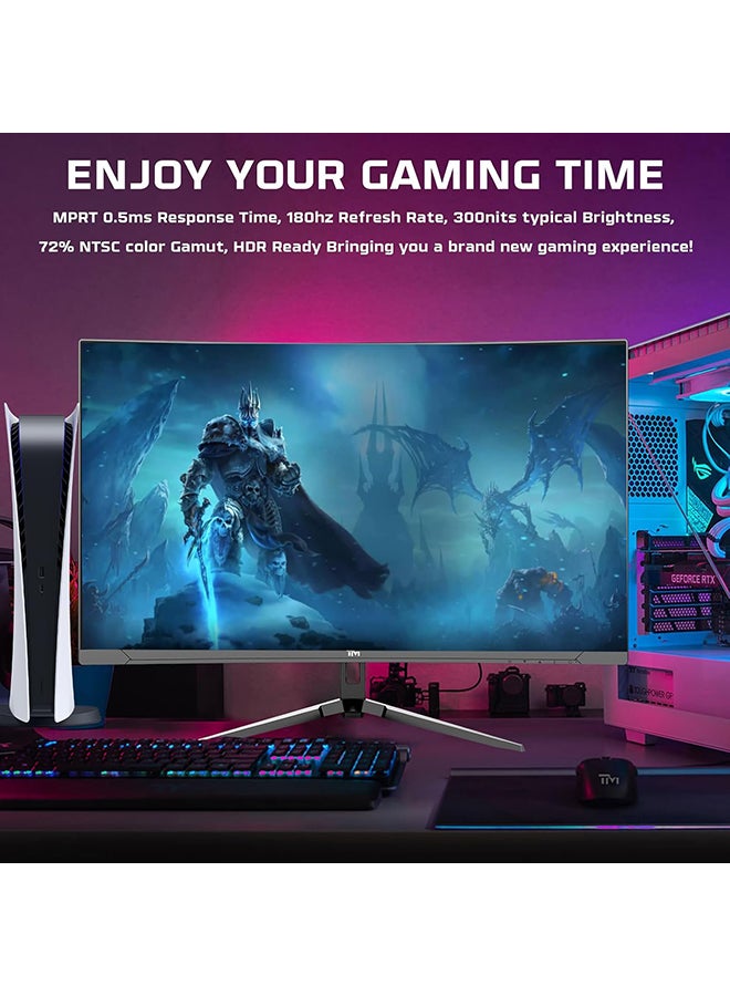 TWISTED MINDS - TM27FHD180VA Eclipse Series Gaming Monitor Curved 27 Inch 1920x1080p FHD VA Panel 165/180hz Refresh Rate HDMI 2.1 0.5 Response Time HDR with Built in Speakers Black - Image 1