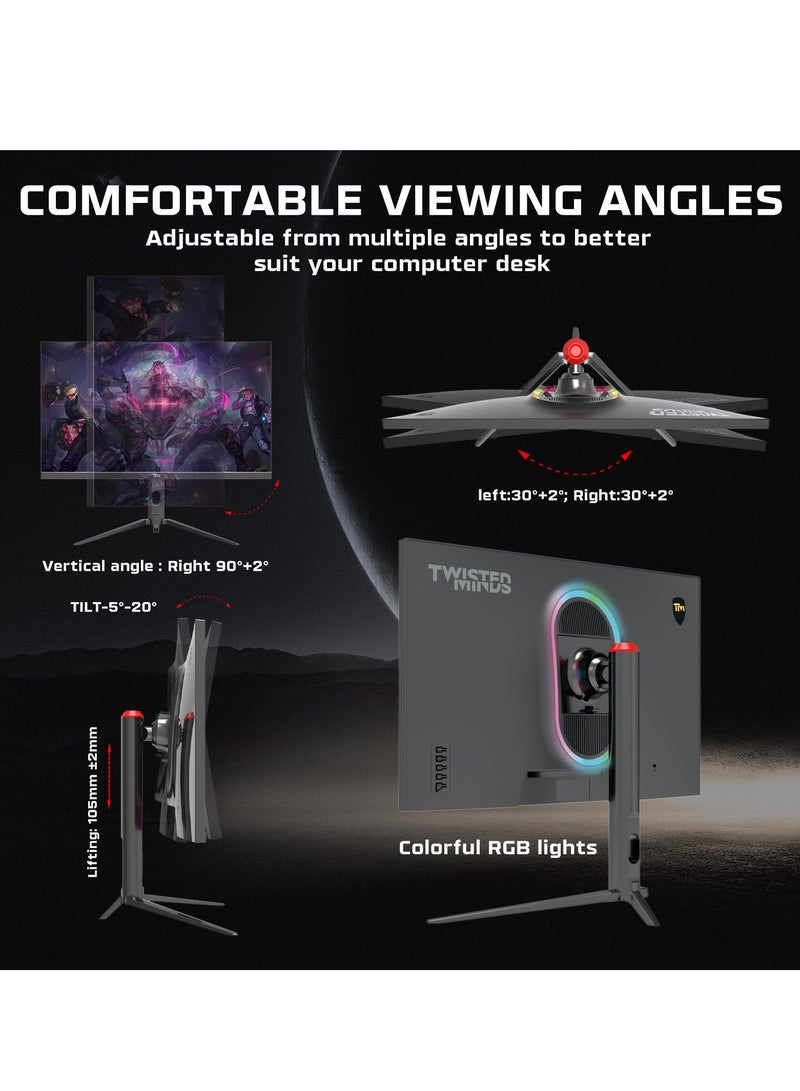 TWISTED MINDS - 27 inch  Supreme Series, ( 1920x1080p) FHD IPS, 280Hz 0.5ms Gaming Monitor, HDMI 2.1, HDR, Console Ready, G-sync Compatable  TM27FHD280IPS Black - Image 1