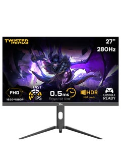 TWISTED MINDS 27 inch  Supreme Series, ( 1920x1080p) FHD IPS, 280Hz 0.5ms Gaming Monitor, HDMI 2.1, HDR, Console Ready, G-sync Compatable  TM27FHD280IPS Black  - Image 1