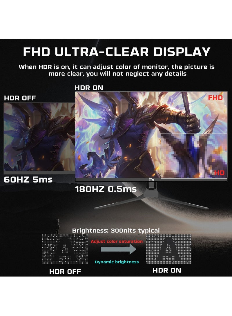 TWISTED MINDS - 27 inch QHD Blaze Series (2560x1440p) IPS 180Hz 0.5ms Gaming Monitor, HDR Black Gaming Monitor, HDMI 2.1, Console Ready, G-sync Compatable, TM27QHD180IPS Black - Image 1