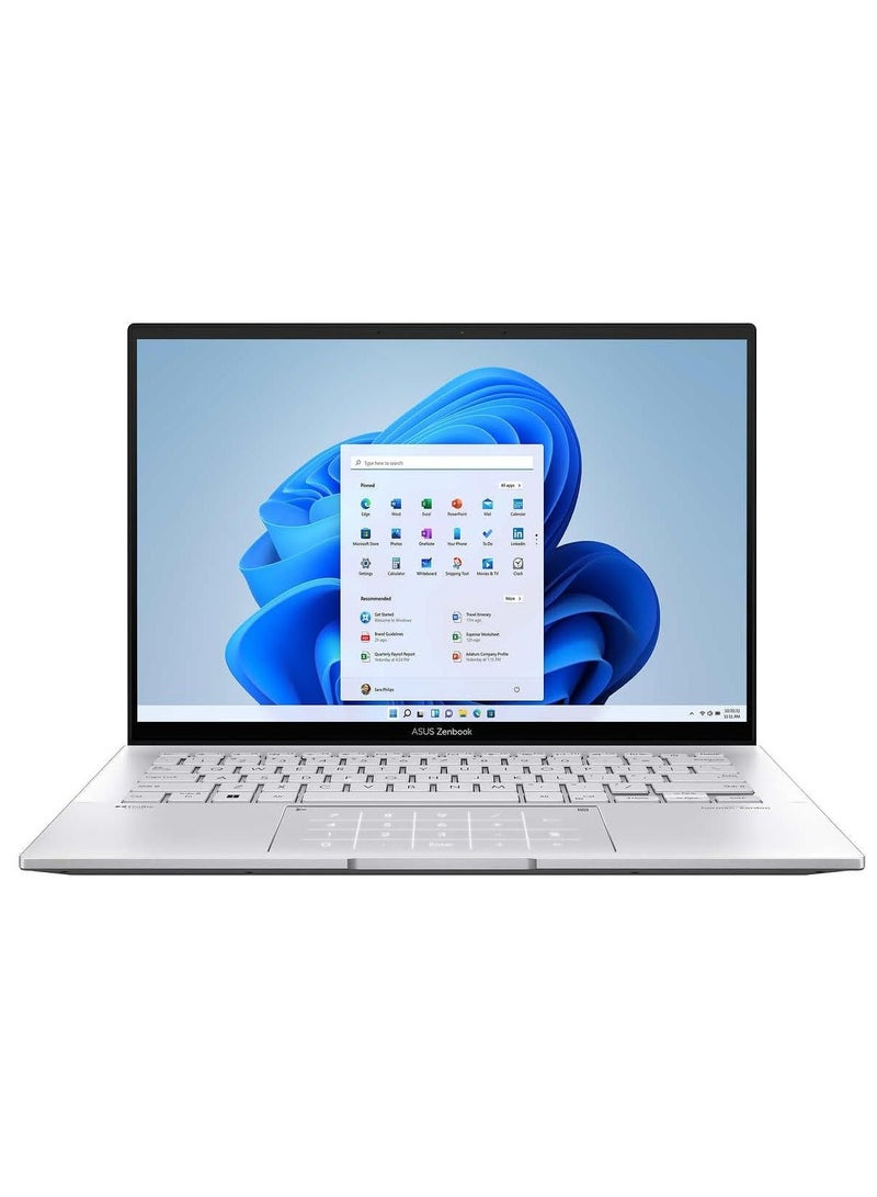 أسوس - Zenbook UX3402VA-IS94T  Intel Core i9-13900HX  16GB DDR5 RAM  1TB SSD  Intel Iris Xe Graphics 14" OLED 2.8K Touchscreen Backlit (US) KB Windows 11 Home  New English Silver - Image 1