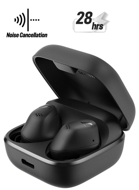 Accentum True Wireless Earphones - Crystal Clear Sound With Hybrid Anc, Ergonomic Design, 28 Hours Battery Life, Touch Interface And Two Microphone System For Calls Black