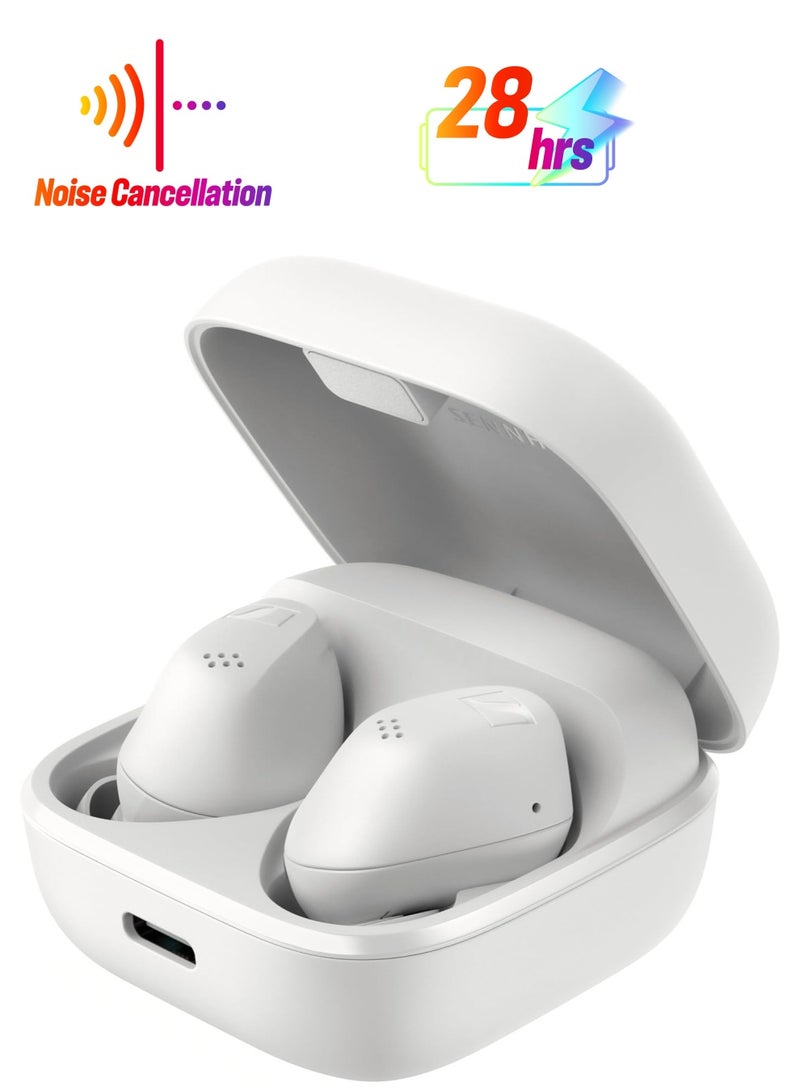 Sennheiser - Accentum True Wireless Earbuds - Highly Comfortable, Ergonomic Design And 28 Hours Battery Life For All Day - Crystal Clear Sound With Hybrid Anc And Touch Interface White - Image 1