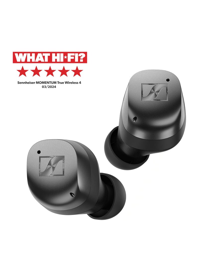 Sennheiser Momentum True Wireless 4 Smart Earbuds Bluetooth 5.4, Crystal Clear Sound, Ergonomic Design, 30 Hours Battery Life, Adaptive ANC Black Graphite  - Image 2