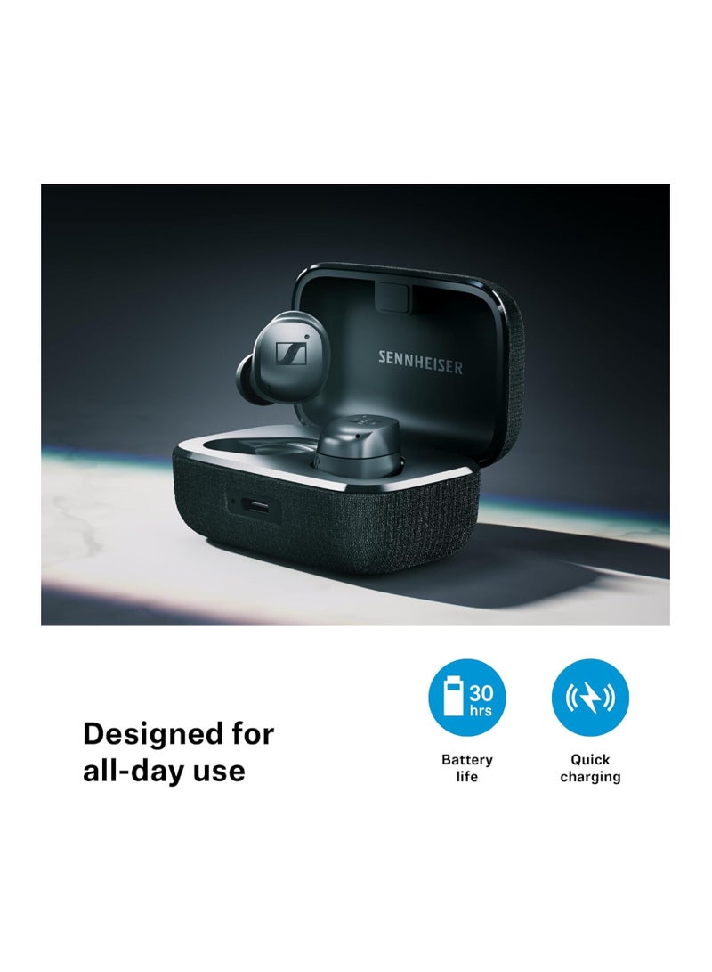 Sennheiser - Momentum True Wireless 4 Smart Earbuds Bluetooth 5.4, Crystal Clear Sound, Ergonomic Design, 30 Hours Battery Life, Adaptive ANC Black Graphite - Image 1