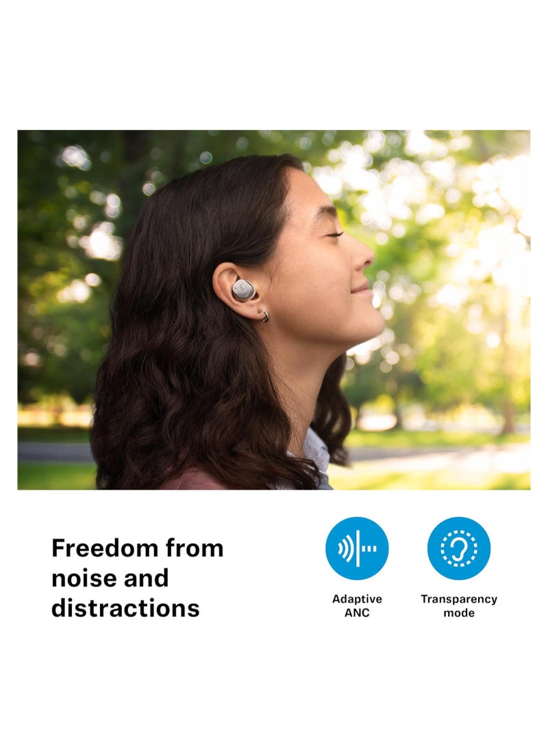 Sennheiser - Consumer Audio Momentum True Wireless 4 Smart Earbuds with Bluetooth 5.3, Crystal-Clear Sound, Comfortable Design, 30-Hour Battery Life, Adaptive ANC, LE and Auracast White/Silver - Image 1