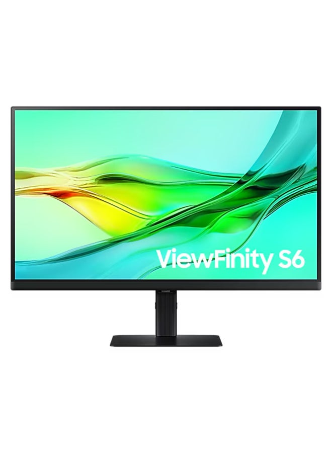 Samsung 27" ViewFinity S6 S60UD QHD (2,560 x 1,440) Flat Monitor IPS, 100Hz, 5ms, Tiltable, USB-C, LAN , DisplayPort, USB A, USB B Black - Image 1