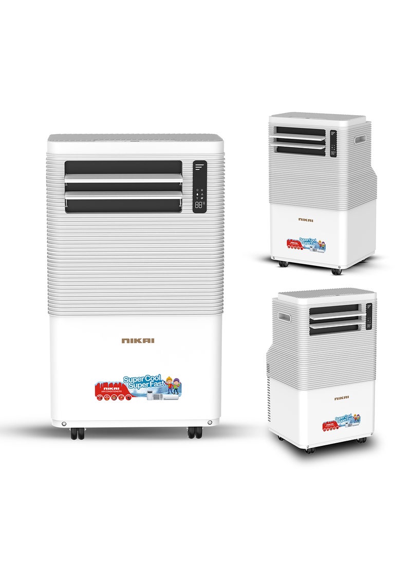نيكاي 1.2 Ton Portable AC, Efficient Cooling with Rotary Compressor, R410 Refrigerant,Auto Evaporation, Remote Control, Low Noise, and Caster Wheels for Easy Mobility, Ideal Air Conditioner for Rooms & Kitchen, Home – NPAC15512A White  - Image 2