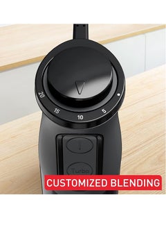 مولينكس Optichef Hand Blender 1000 Watt 15 Functions 500 ML Chopper Whisk DD6552EG Black  - Image 3
