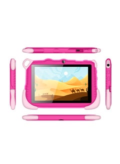 C idea 7-Inch Smart Tablet for Kids Wi-Fi Bluetooth GPS 6GB+128GB Android 12 Edge Proof Children Education Tab with Built-in Foldable Stand Dual Camera Game Tab Pink  - Image 2