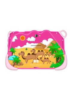 C idea 7-Inch Smart Tablet for Kids Wi-Fi Bluetooth GPS 6GB+128GB Android 12 Edge Proof Children Education Tab with Built-in Foldable Stand Dual Camera Game Tab Pink  - Image 3