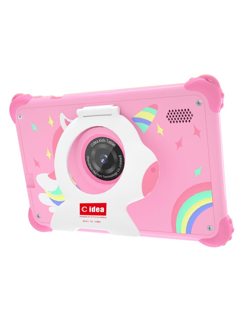 C idea WiFi Kids Smart Tablet Shockproof Edges With Built-in Stand 7-inch Display 6GB 128GB Android Bluetooth Educational Kids Learning Games For Children Surprise Gifts Pink - Image 3