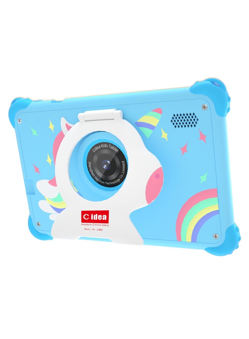 C idea - WiFi Kids Smart Tablet Shockproof Edges With Built-in Stand 7-inch Display 6GB RAM 128GB ROM Android Bluetooth Educational Kids Learning Games For Children Surprise Gifts Blue - Image 1