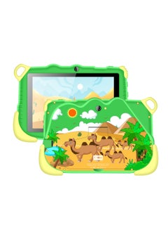 C idea 7-Inch Smart Tablet for Kids Wi-Fi Bluetooth GPS 6GB RAM 128GB ROM Android 12 Edge Proof Children Education Tab with Built-in Foldable Stand Dual Camera Game Tab Green  - Image 1