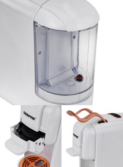 GEEPAS 4-In-1 Capsule Coffee Machine With Fast Heating System, One-Touch Button/Removable 0.6L Water Tank/Compatible With Nespresso, Dolce Gusto, Ground Coffee & Caffitaly ,Mini Size Fits Anywhere 600 ml 1450 W GCM41526-WT White/Rose Gold  - Image 5