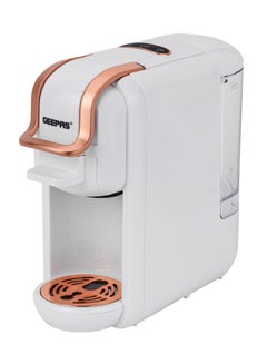 GEEPAS 4-in-1 Capsule Coffee Machine | Compatible with all Brand Capsules | Fast Heating System, One-Touch Button Operation| 20 bar  pump, Removable 0.6L Water Tank , Mini Size Fits Anywhere | 2 Years Warranty 600 ml 1450 W GCM41526-WT White/Rose Gold  - Image 1
