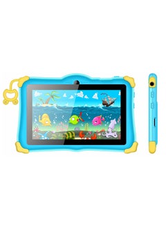 ATOUCH Kids Tablet Early Education Wi-Fi Android Tablet 7-inch Screen 6GB RAM 256GB ROM Portable Anti-drop Silicone Edge Built-in Stand Games and Zoom App Supported Blue  - Image 2