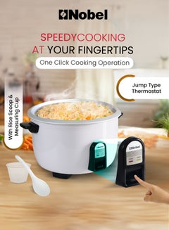 نوبل 6.0L Stainless Steel Rice Cooker & Steamer With Auto Shut-Off, Keep Warm Function, Dual Grip Handle, Aluminum Inner Pot, And 1900W Power Input NRC600 White  - Image 5