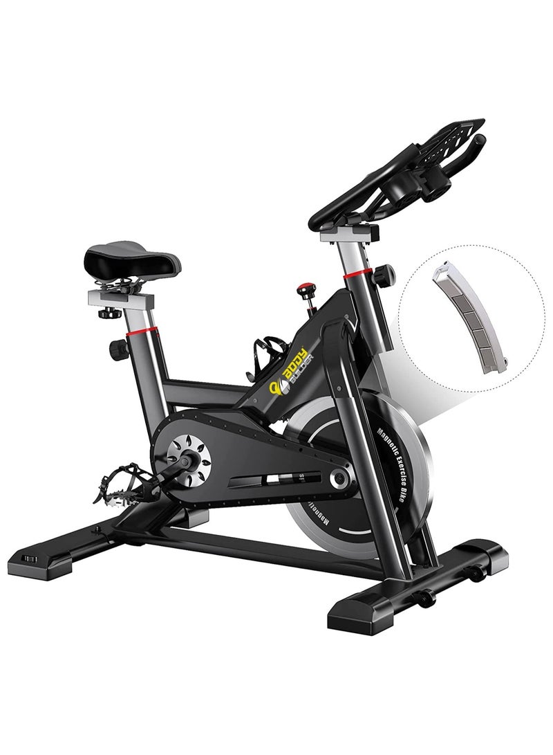 بودي بيلدر - Body Builder Spin bike, Bike with Magnetic Resistance Exercise Bikes-Quiet Indoor Cycling Bike Stationary with Tablet Holder ＆ Comfortable Seat Cushion, Stationary Bikes For Home-150Kg Capacity 24kg - Image 1