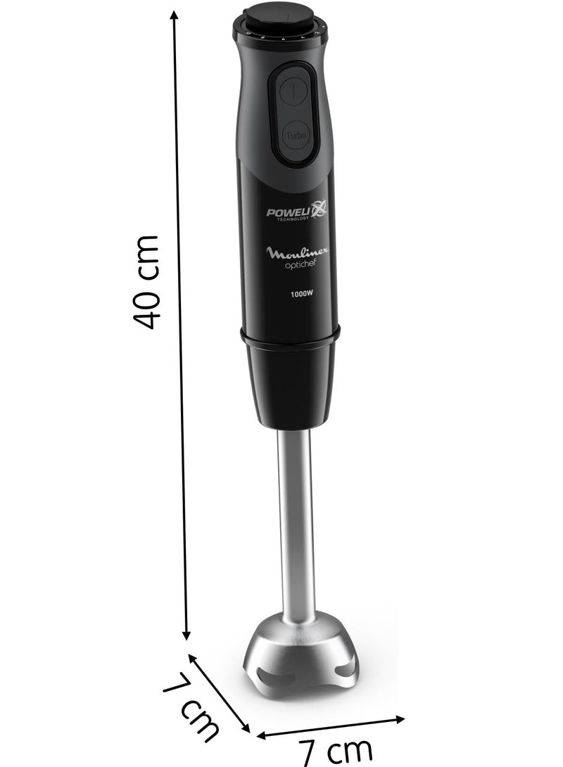 Moulinex Optichef Hand Blender 1000 Watt 15 Functions 500 ML Chopper Whisk DD6552EG Black  - Image 5