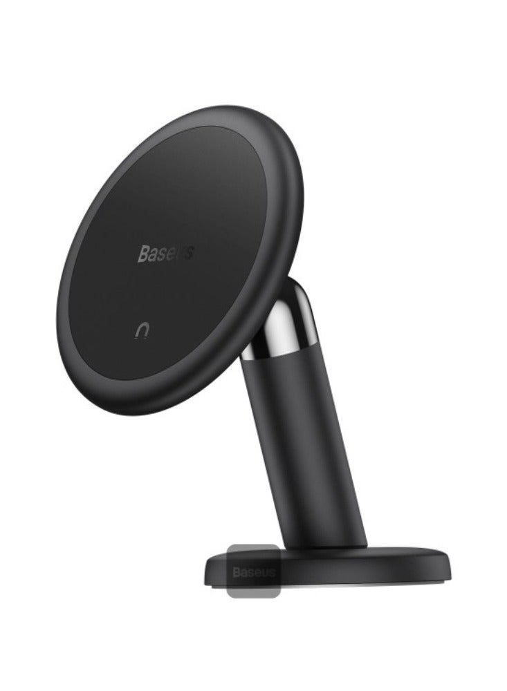 Baseus Strong Magnetic Mobile Phone Holder Stand 3M Solid Tape Car Dashboard Mount 360 Degree Rotation with Cable Clip Organizer - Black  - Image 1