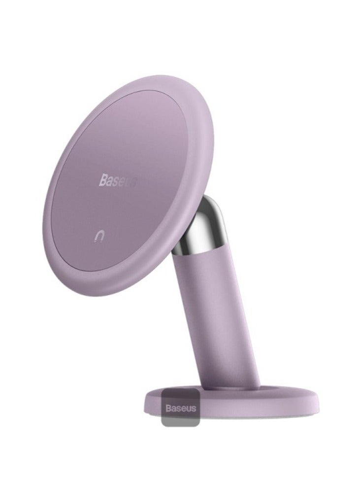Baseus Strong Magnetic Mobile Phone Holder Stand 3M Solid Tape Car Dashboard Mount 360 Degree Rotation with Cable Clip Organizer - Purple  - Image 1