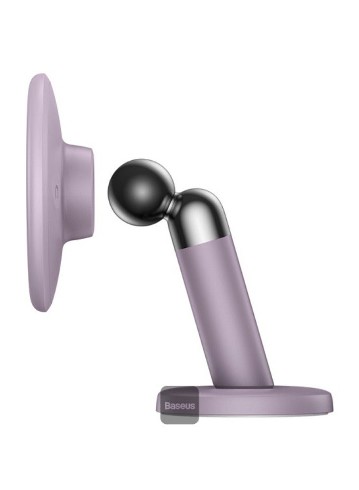 Baseus Strong Magnetic Mobile Phone Holder Stand 3M Solid Tape Car Dashboard Mount 360 Degree Rotation with Cable Clip Organizer - Purple  - Image 2