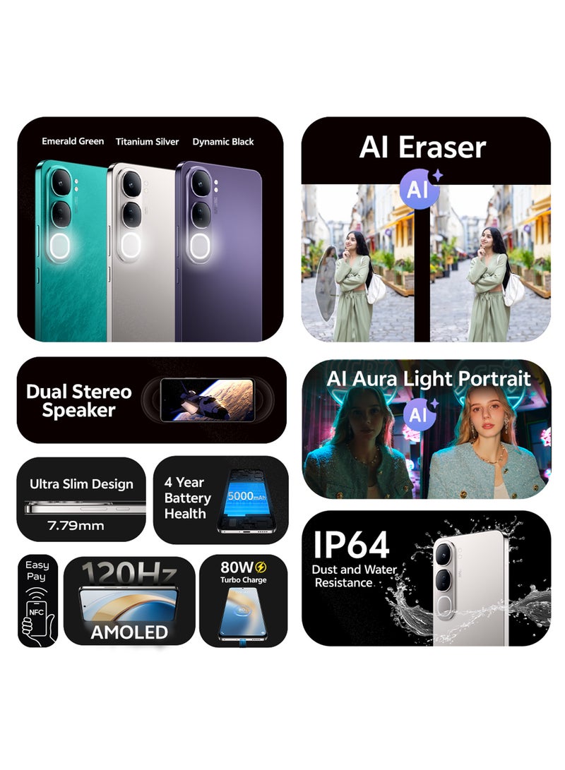 vivo V40 Lite 5G Dual SIM Dynamic Black 12GB RAM 256GB With Exclusive Gifts Foomee TWS Earbud and 24 Months Warranty + 1 Year Screen Replacement - Middle East Version  - Image 3