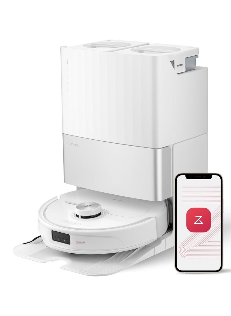 روبو روك Qrevo Master Robot Vacuum, 10000Pa Suction, Multifunctional Dock 3.0, Hot Water Mop Washing&Warm Air Drying, Dual Spinning Mops, Video Call & Cruise, FlexiArm Side Brush&Mop, 2.7 L 67 W QR2PPS+EWFD22HRR White  - Image 2