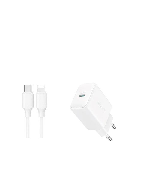 JR-TCF20EU PD20W Charger With Data Cable 1M Type-C To Type-C White