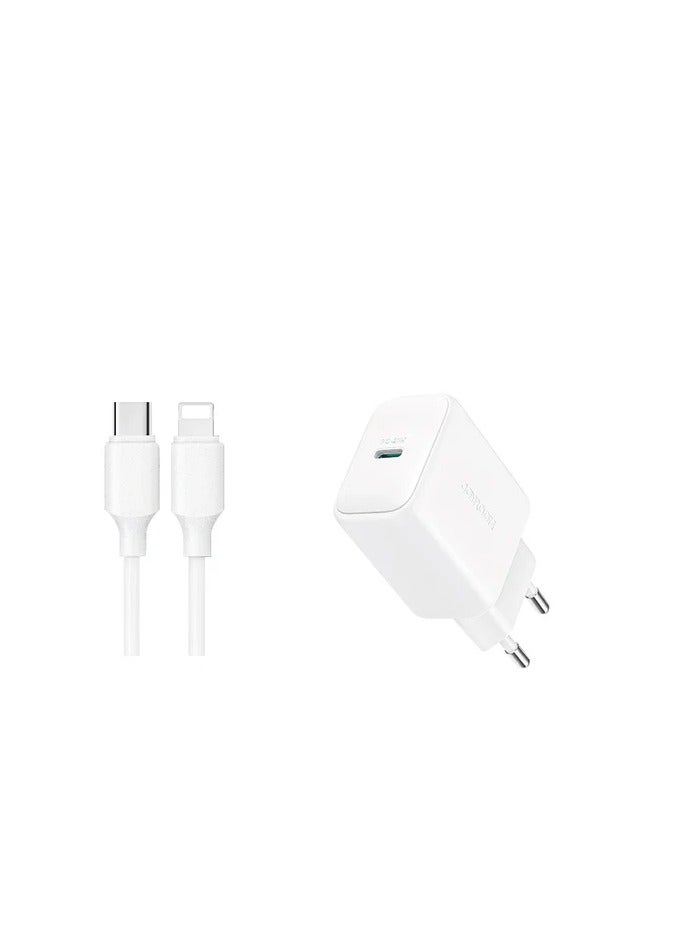 JOYROOM - JR-TCF20EU PD20W Charger With Data Cable 1M Type-C To Lightning White - Image 1