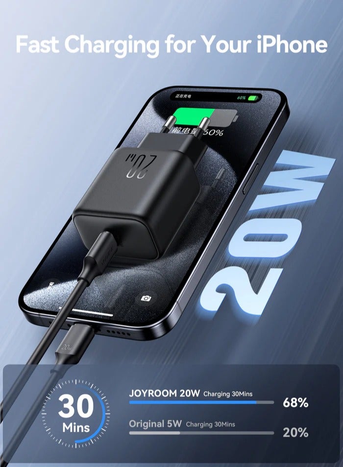 JOYROOM - JR-TCF20EU PD20W Charger With Data Cable 1M Type-C To Lightning White - Image 1