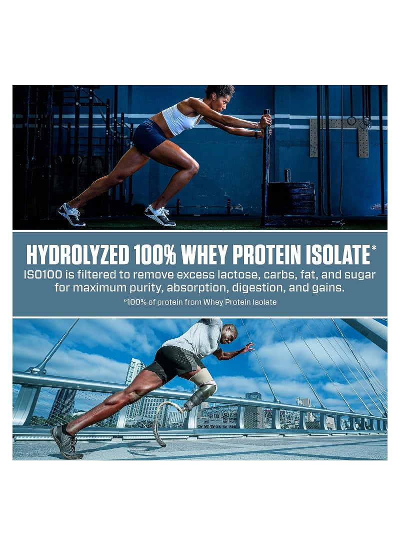 Dymatize - Iso 100 Isolated Whey Protein Body Builder Shaker, 25g of Protein, 5.5g Bcaas Gourmet Chocolate, 5lb - Image 1