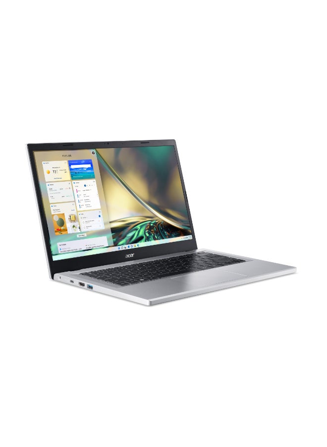 Acer Aspire Lite Laptop With 14-Inch Full HD(1920X1080) Display, Core i3-N300 Processor/8GB RAM DDR5/512GB SSD/Windows 11/Intel UHD Graphics/ English/Arabic Silver  - Image 2