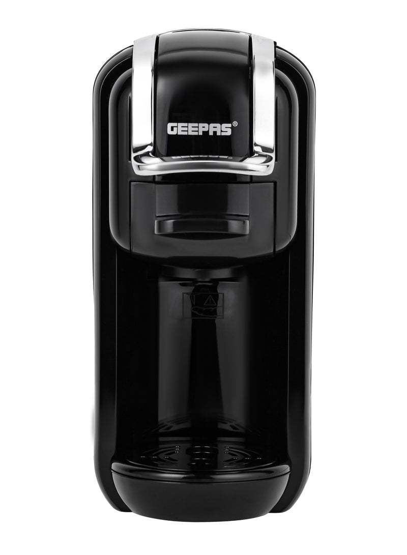 GEEPAS - 4-in-1 Capsule Coffee Machine | Compatible with all Brand Capsules|  Fast Heating System, One-Touch Button Operation| 20 bar pump, Removable 0.6L Water Tank , Mini Size Fits Anywhere | 2 Years Warranty 600 ml 1450 W GCM41526-BK Black - Image 1