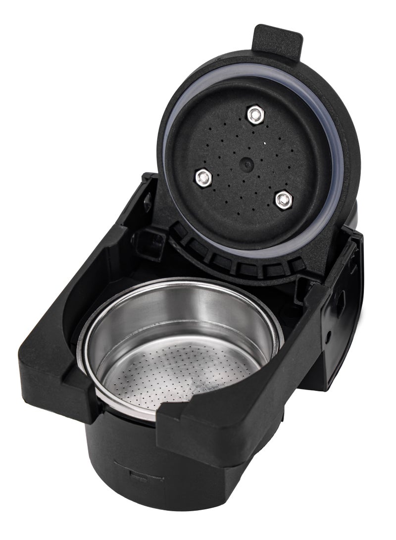 GEEPAS - 4-in-1 Capsule Coffee Machine | Compatible with all Brand Capsules|  Fast Heating System, One-Touch Button Operation| 20 bar pump, Removable 0.6L Water Tank , Mini Size Fits Anywhere | 2 Years Warranty 600 ml 1450 W GCM41526-BK Black - Image 1