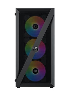 Xigmatek Blade RGB ATX Mid Tower Gaming Case, U31 & U22, Meshed Grill Front Panel & Left Tempered Glass, 4 Pcs*20C Auto Running LED Fan, Top Mount I/O Ports | EN40887 Black  - Image 3