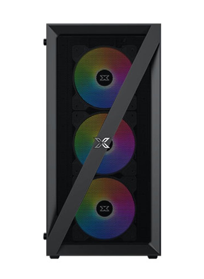 زيجماتيك Blade RGB ATX Mid Tower Gaming Case, U31 & U22, Meshed Grill Front Panel & Left Tempered Glass, 4 Pcs*20C Auto Running LED Fan, Top Mount I/O Ports | EN40887 Black  - Image 3