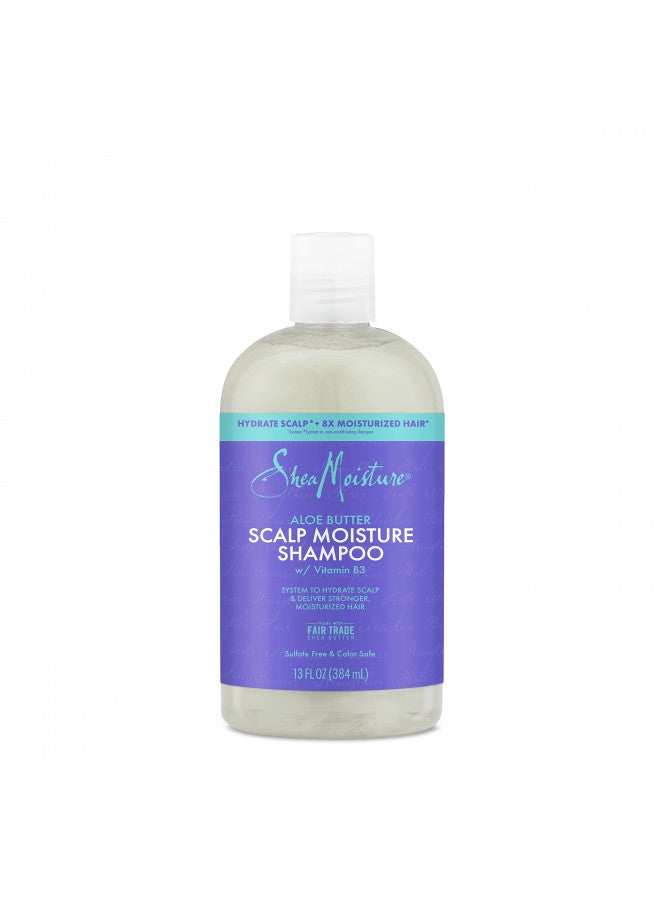 SheaMoisture Scalp Moisture Shampoo Aloe Butter & Vitamin B3 Hair Care With A Boost Of Hydration To Hydrate Scalp + Moisturized Hair 13 Oz - Image 1