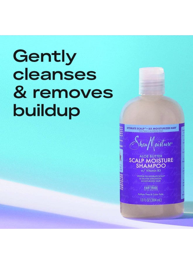 SheaMoisture Scalp Moisture Shampoo Aloe Butter & Vitamin B3 Hair Care With A Boost Of Hydration To Hydrate Scalp + Moisturized Hair 13 Oz - Image 2